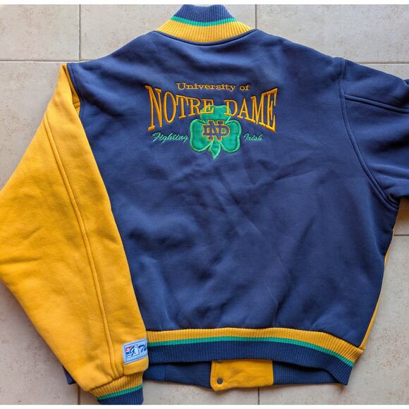 Notre Dame Irish 90s The GAME bomber Varsity jacket L navy gold Fightin NCAA vtg - Picture 3 of 6